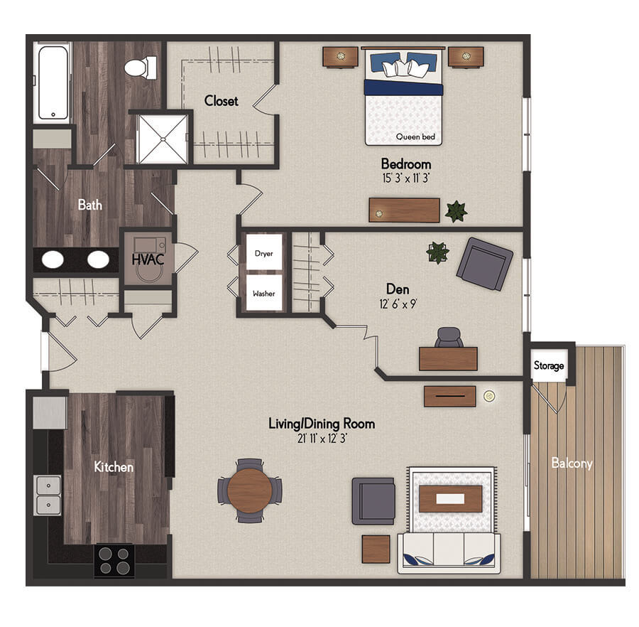 Atlantis 1 Bedroom Floorplan