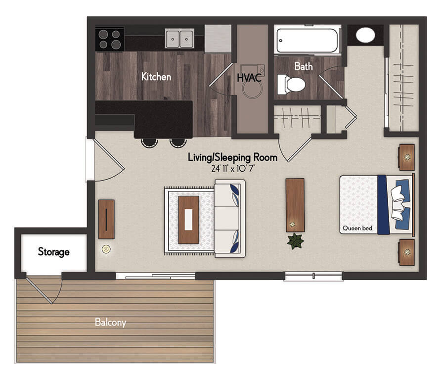 Bedford Studio Floorplan