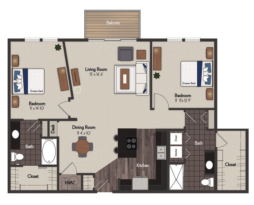 Blackstone 2 Bedroom Floorplan