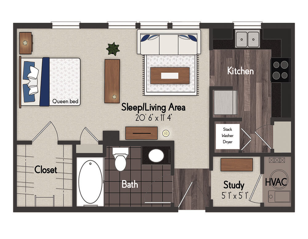 Brandeis Studio Floorplan