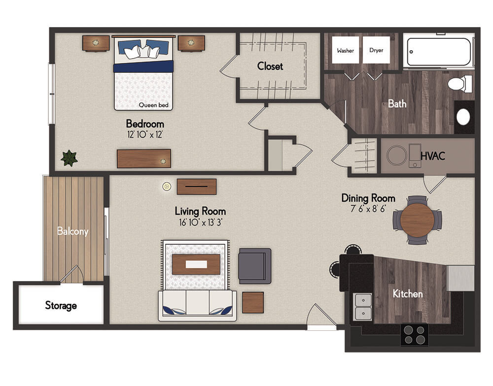 Field Club 1 Bedroom Floorplan