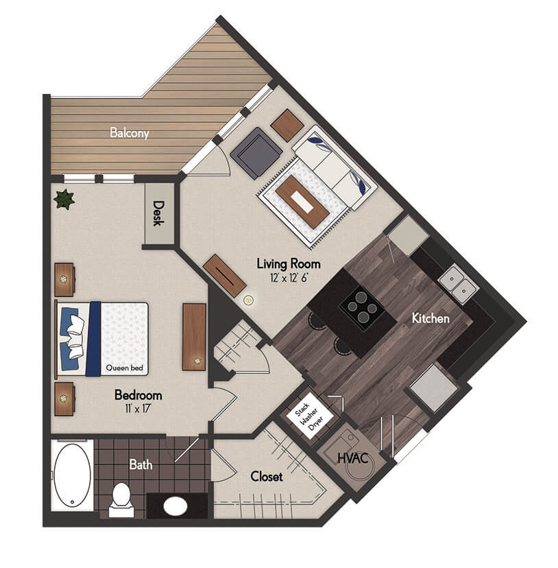 Grover 1 Bedroom Floorplan