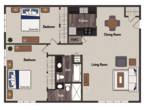 Manchester 2 Bedroom Floorplan