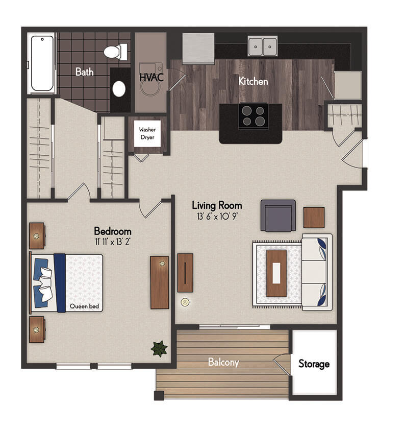 Monterrey 1 Bedroom Floorplan