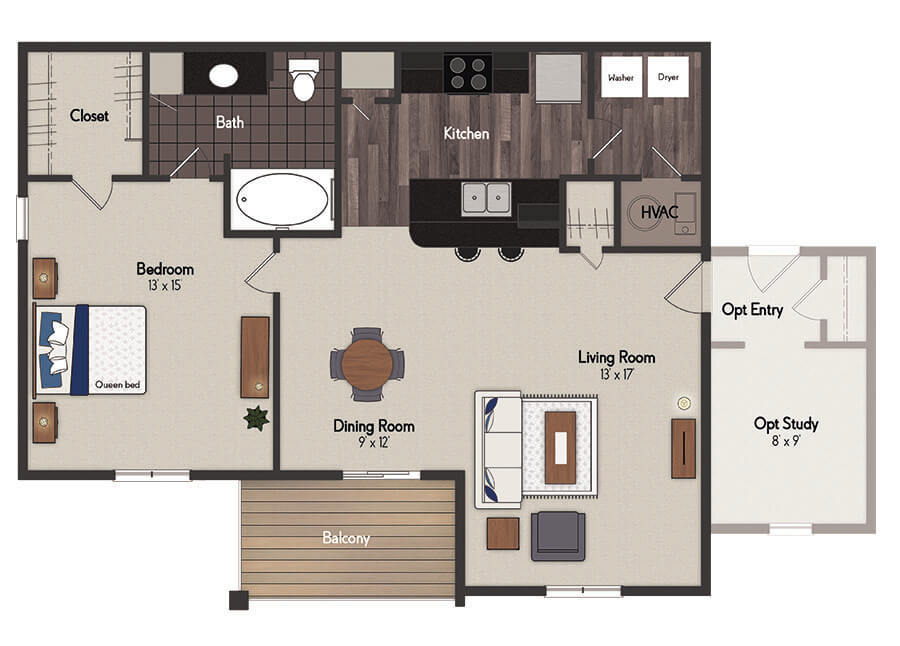 Napa 1 Bedroom Floorplan
