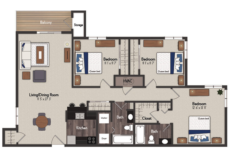 Nottingham 3 Bedroom Floorplan