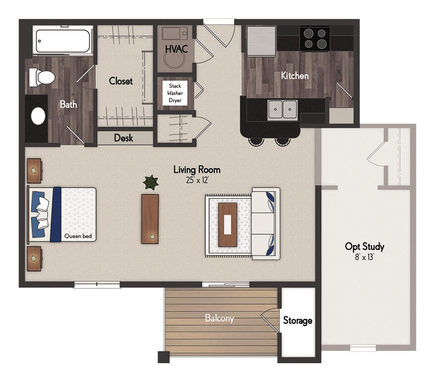 Pearl Studio Floorplan