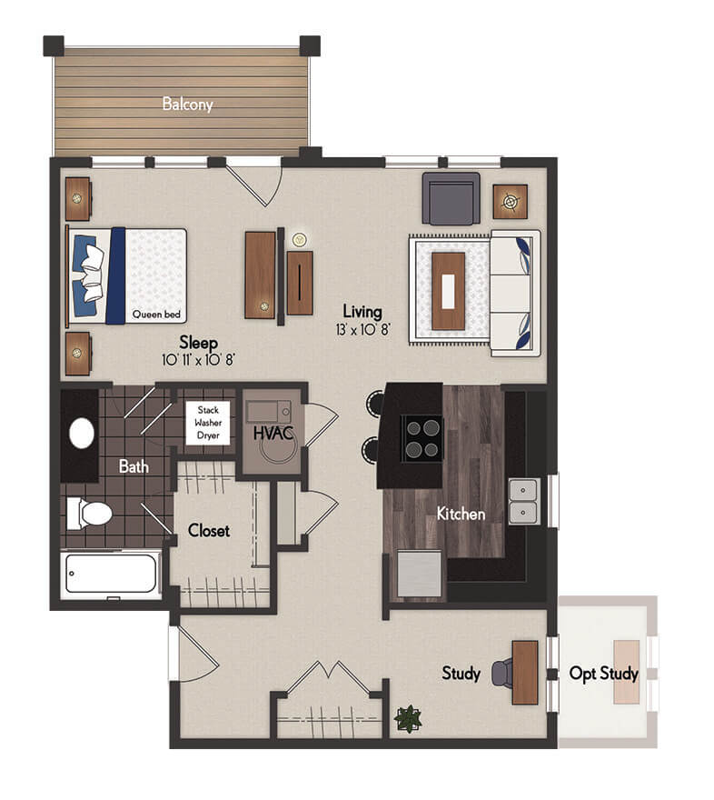 Pella 1 Bedroom Floorplan
