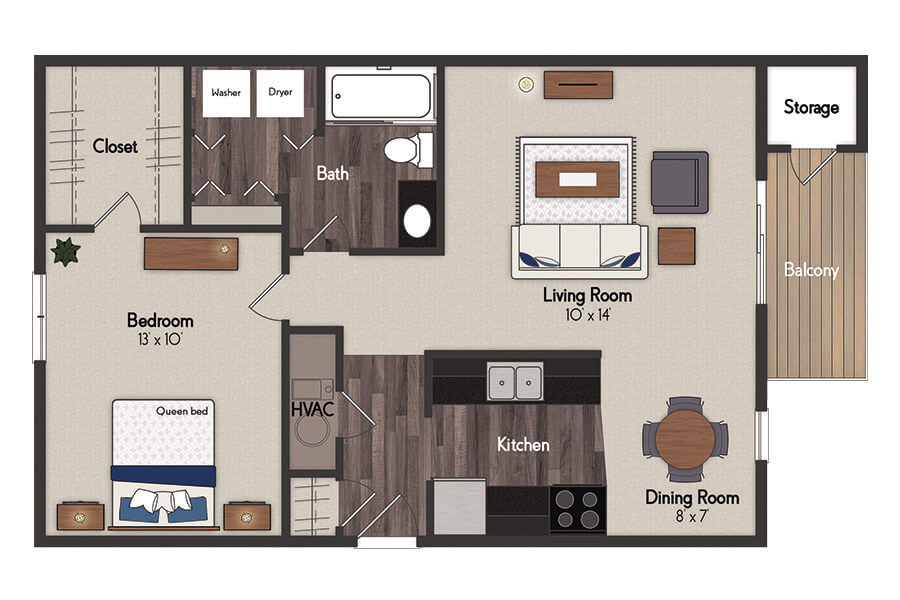 Shenandoah 1 Bedroom Floorplan