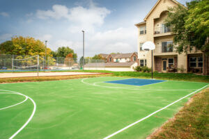 community basketball and volleyball court