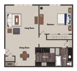 Wales 1 Bedroom Floorplan